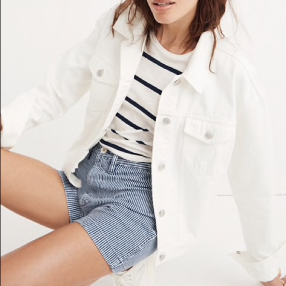Madewell white denim jacket